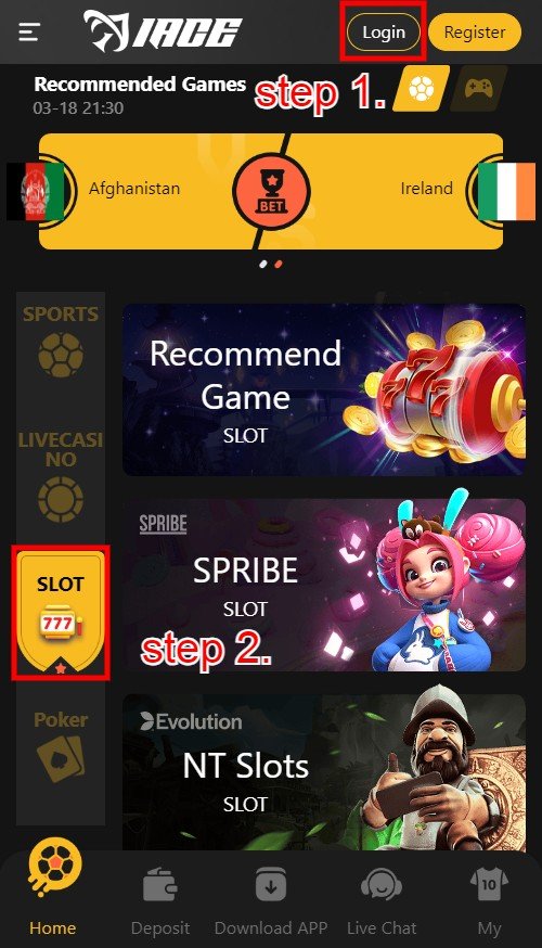 HOW TO PLAY SLOT MACHINE in Bet365: step 1.-2.